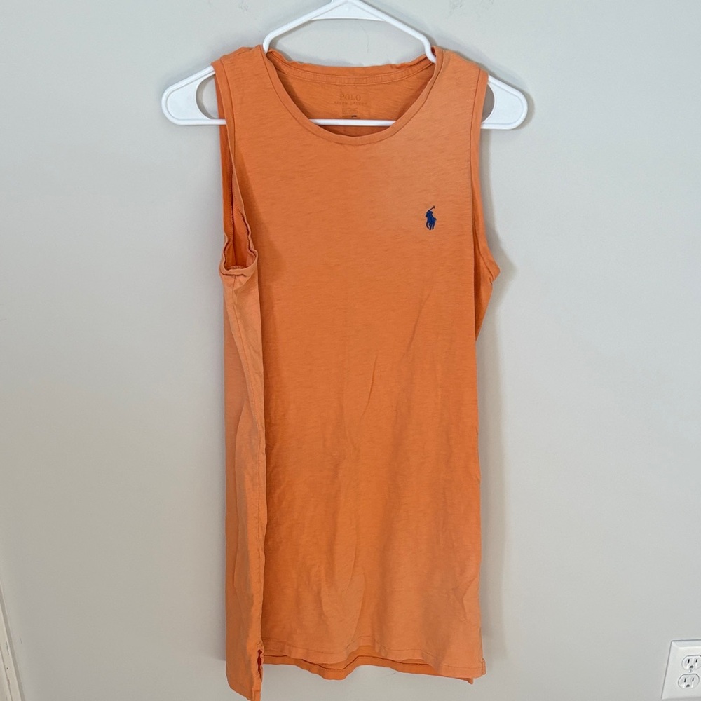 Polo by Ralph Lauren Orange Tank with Blue Emblem